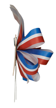 Load image into Gallery viewer, Patriotic Red, White & Blue Striped Bow, 8-Loops, Hand Tied