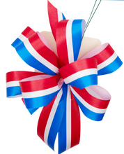 Load image into Gallery viewer, Patriotic Red, White & Blue Striped Bow, 8-Loops, Hand Tied